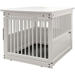 Richell End Table Dog Crate for Medium to Large Dogs, stylish and functional wooden dog crate that doubles as an end table, providing a cozy space for pets