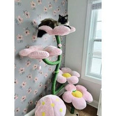 Prevue Flower Power Cat Tree 7320, colorful and fun multi-level cat tree with scratching posts and cozy platforms