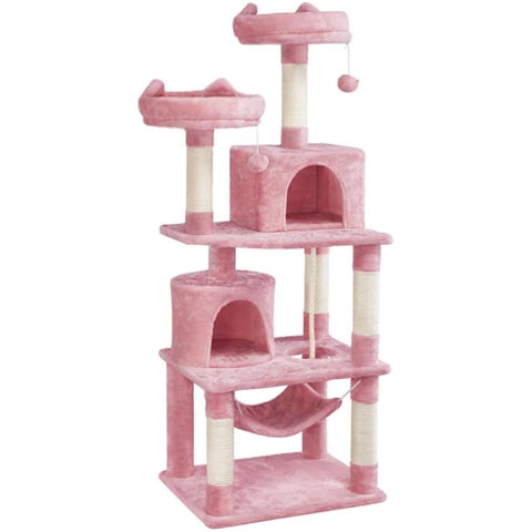 Prevue Pet Products Kitty Power Paws Domino Cat Furniture, interactive and stylish cat climbing tower with scratching posts