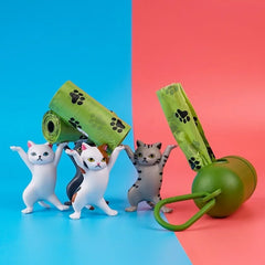 Biodegradable, scented pet waste bags with tie handles for easy and eco-friendly disposal.