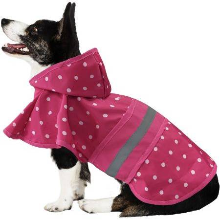 Fur Baby Buddies Adorable Pet Dog Raincoat-Polka Dot with Hood