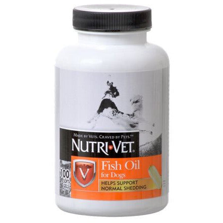 Nutri-Vet Fish Oil Vitamins For Dogs, 100 Softgels